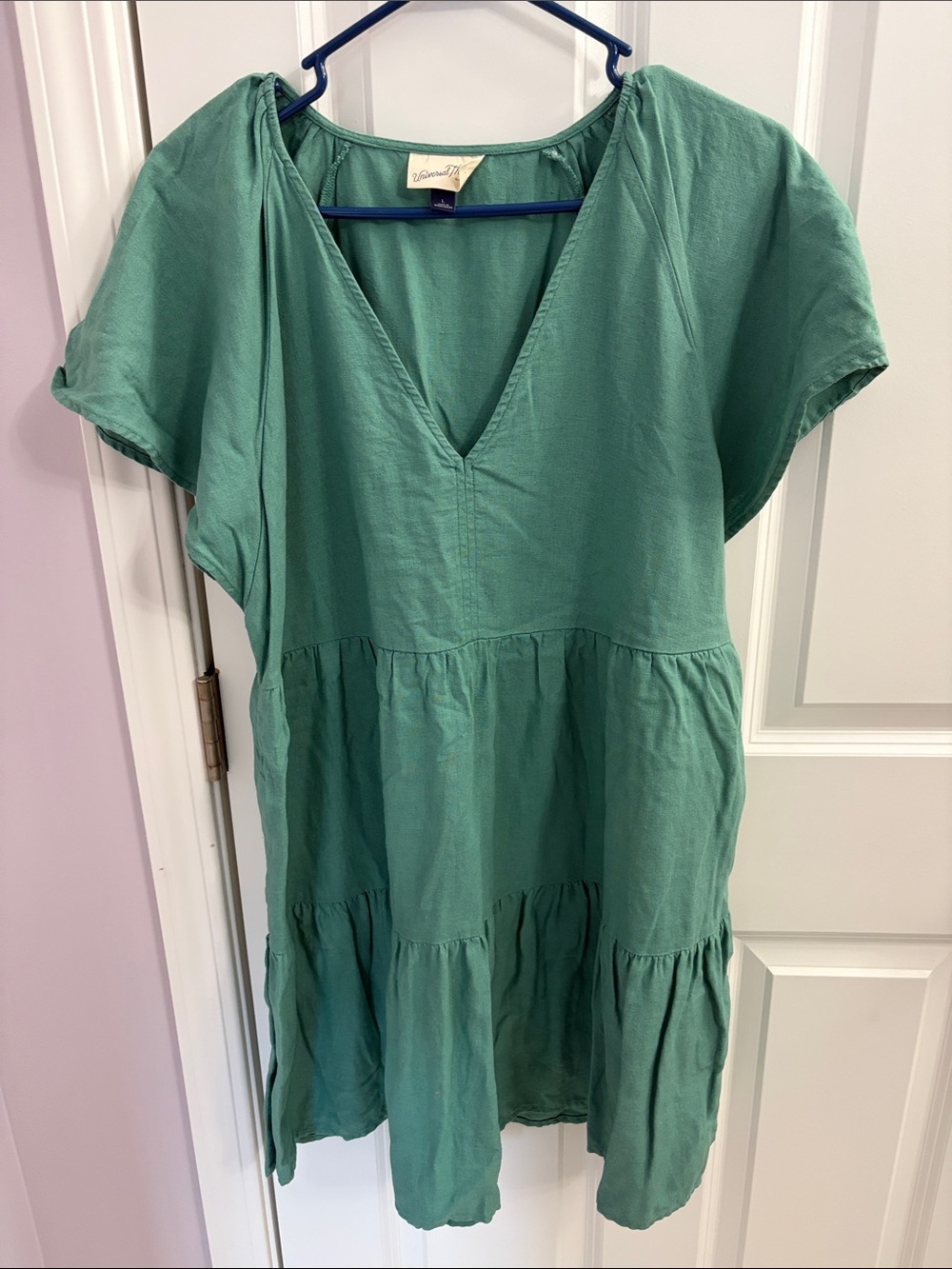 Universal Thread Teal Tiered V-Neck Dress